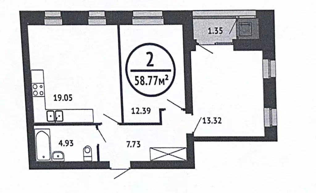 2-к кв. Башкортостан, Уфа ул. Академика Сулейманова, 10 (58.7 м) - Фото 1