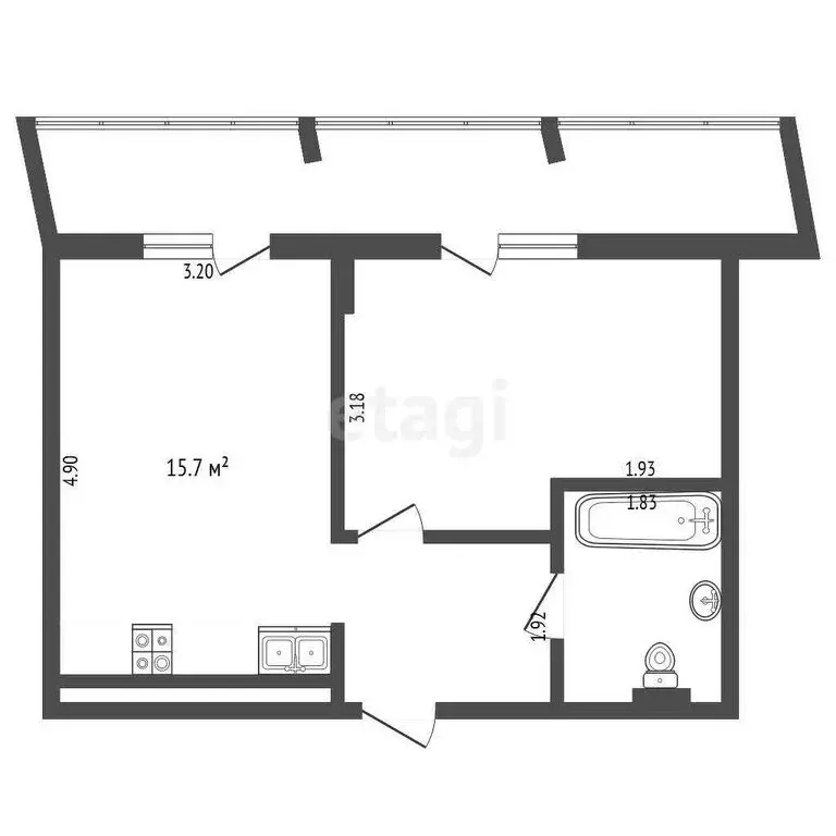 1-комнатная квартира: Тюмень, улица Николая Глебова, 6 (37.4 м) - Фото 0