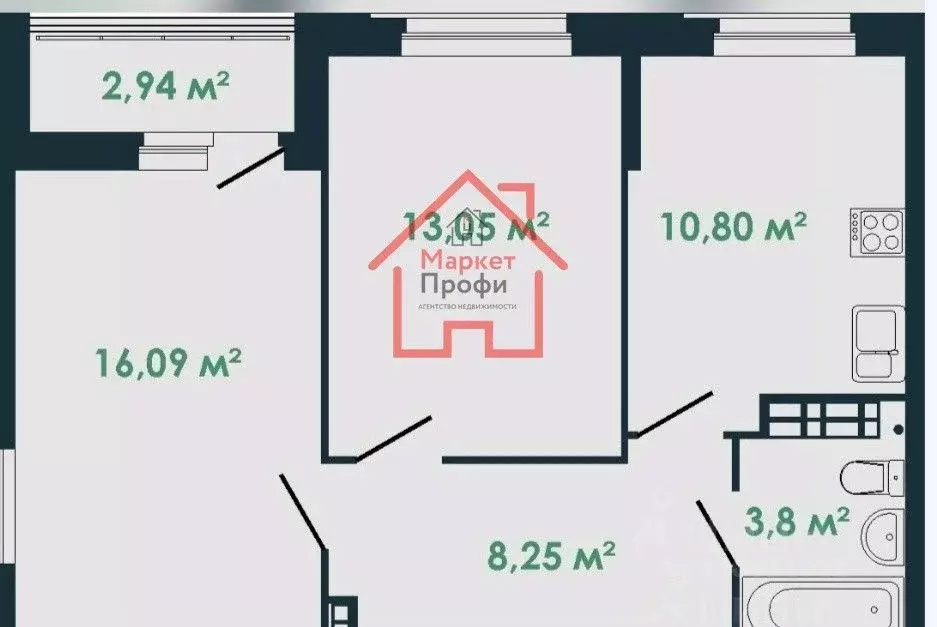 2-к кв. Свердловская область, Верхняя Пышма ул. Калинина, 33 (51.6 м) - Фото 1