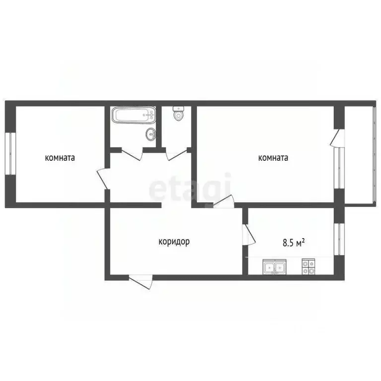 2-к кв. Тамбовская область, Тамбов ул. Бориса Васильева, 10 (51.8 м) - Фото 1