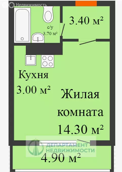 Квартира-студия: Краснодар, улица имени Героя Ростовского, 8к7 (20 м) - Фото 0