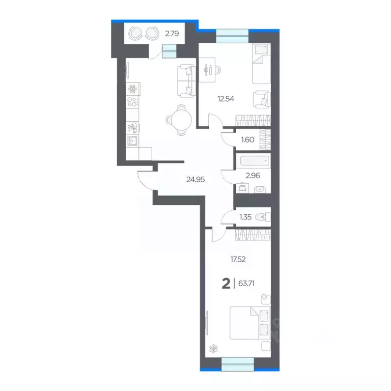 2-к кв. Рязанская область, Рязанский район, Дядьковское с/пос, с. ... - Фото 1