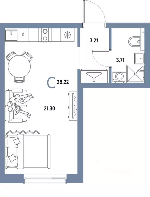 Студия Московская область, Мытищи Страна.Парковая жилой комплекс ... - Фото 1