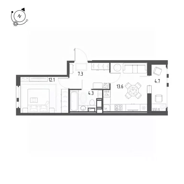 1-к кв. Санкт-Петербург пос. Шушары, ул. Чудовская, 14к1 (39.7 м) - Фото 2