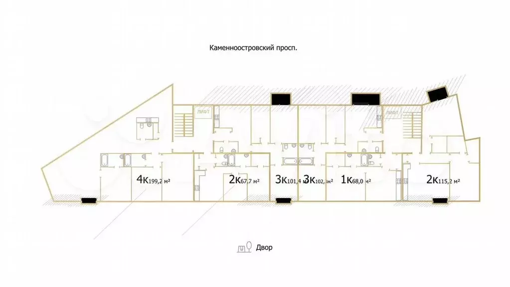 3-к. квартира, 102,7м, 4/8эт. - Фото 1