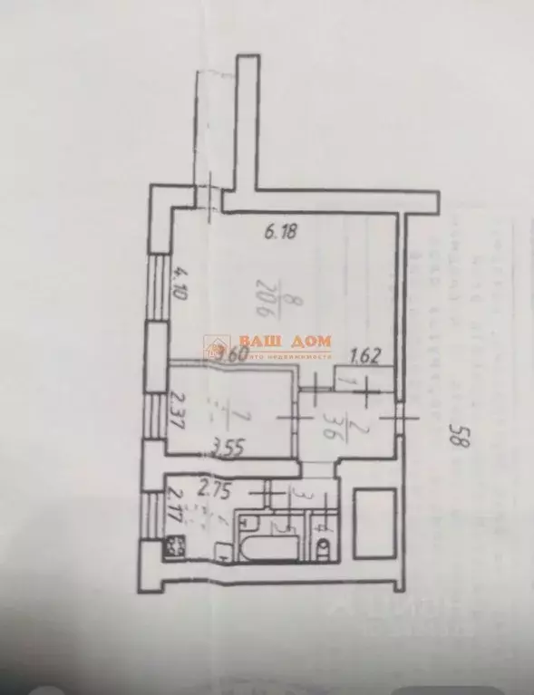 2-к кв. Тульская область, Тула ул. Кирова, 32 (43.3 м) - Фото 2