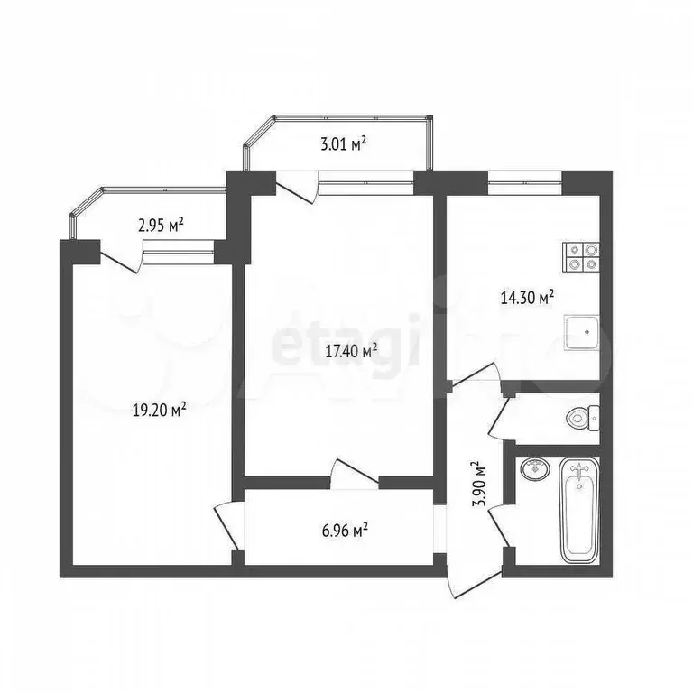 2-к. квартира, 65 м, 5/8 эт. - Фото 0