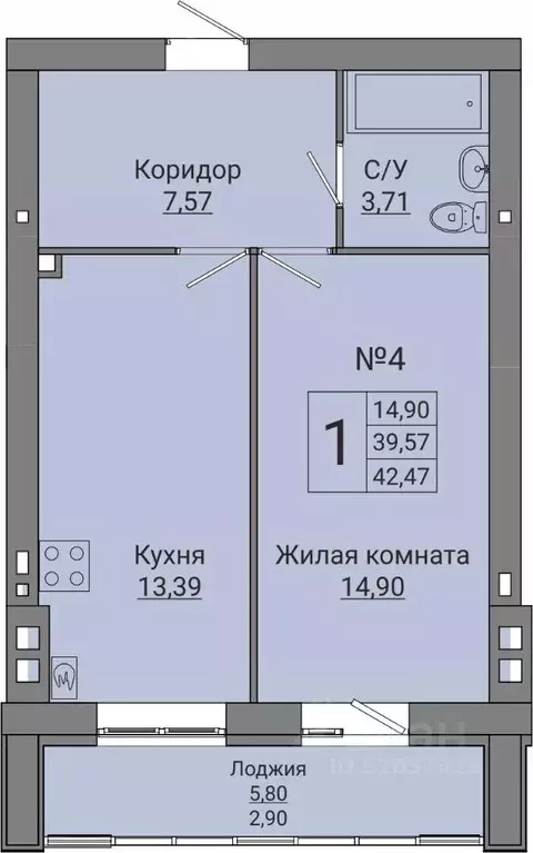 1-к кв. Волгоградская область, Волгоград ул. Добрушина, 51 (42.47 м) - Фото 0