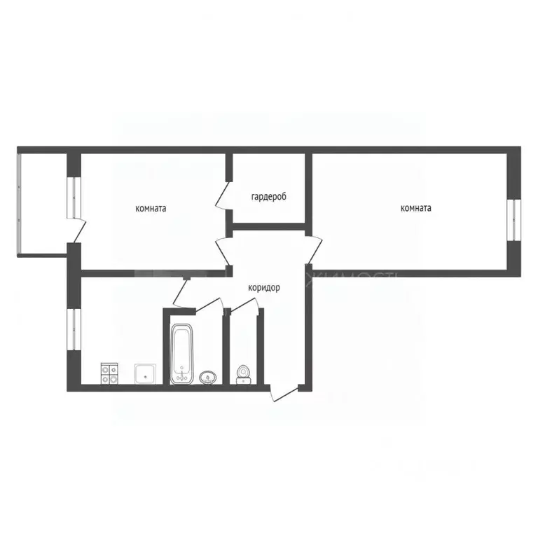 2-к кв. Тюменская область, Тюмень ул. Энергетиков, 51Б (47.5 м) - Фото 0