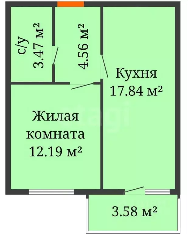 1-к кв. Воронежская область, Рамонский район, Яменское с/пос, пос. ... - Фото 2
