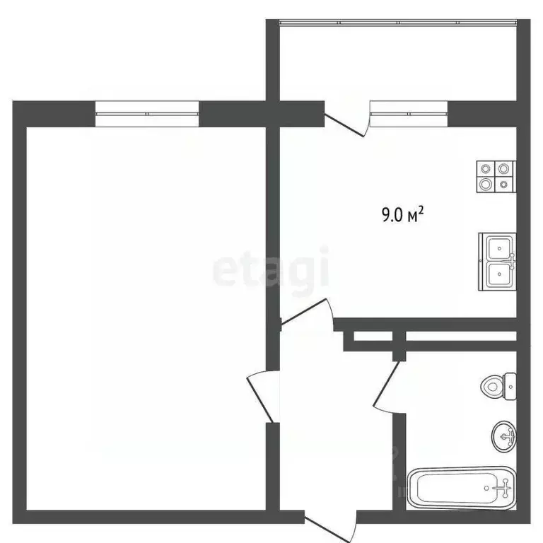 1-к кв. Краснодарский край, Анапа ул. Адмирала Пустошкина, 14 (38.0 м) - Фото 2