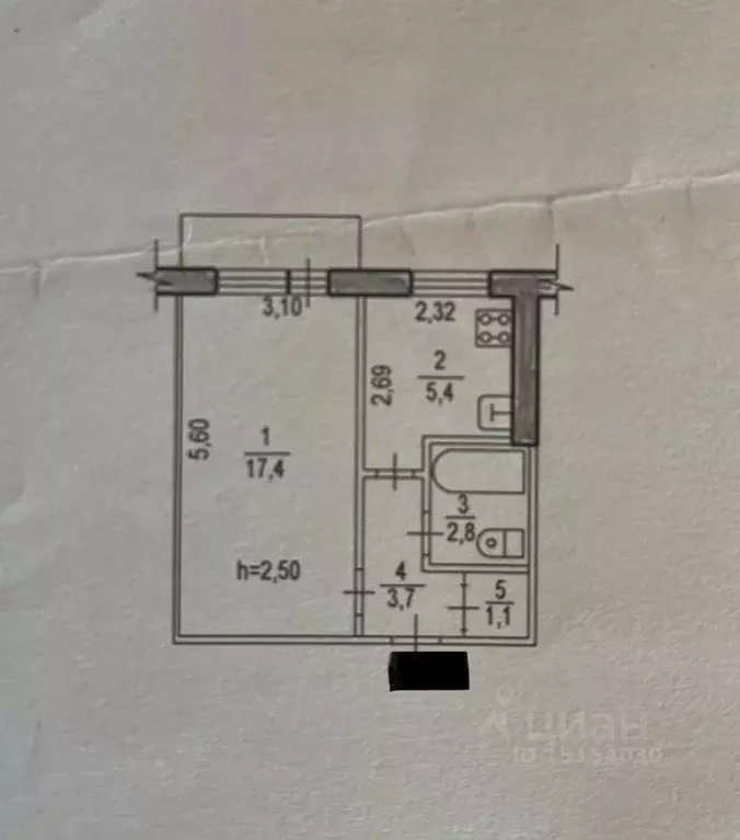 1-к кв. Хабаровский край, Хабаровск ул. Суворова, 63 (30.4 м) - Фото 2