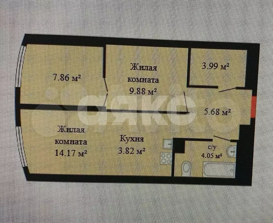 2-к. квартира, 49 м, 4/25 эт. - Фото 0