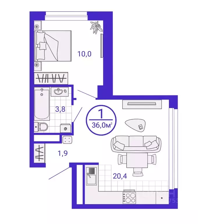 1-к кв. Свердловская область, Екатеринбург Уктус жилрайон, Астон ... - Фото 1