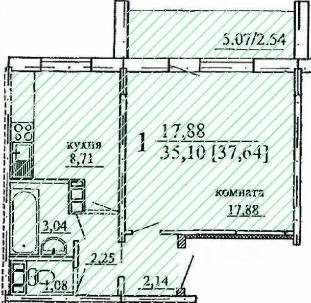 1-к кв. Челябинская область, Челябинск ул. Кулибина (37.64 м) - Фото 0