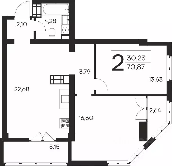 2-к кв. Крым, Ялта Ай-Петри жилой комплекс (70.87 м) - Фото 1