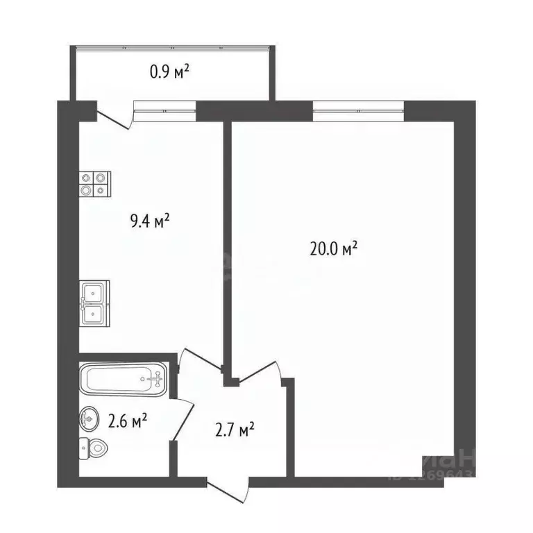 1-к кв. Москва Кавказский бул., 8 (35.3 м) - Фото 2