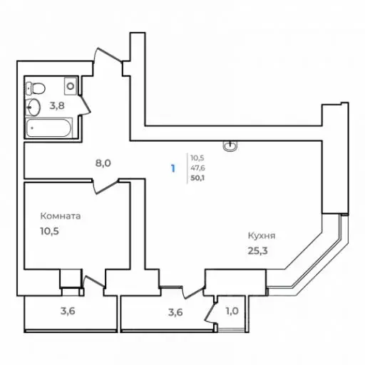 1-к кв. Амурская область, Благовещенск Зейский Бульвар жилой комплекс ... - Фото 0