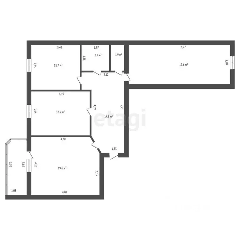 3-к кв. Амурская область, Благовещенск Октябрьская ул., 197 (84.5 м) - Фото 1