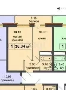 1-комнатная квартира: Ижевск, Планерная улица, 1 (34.8 м) - Фото 1
