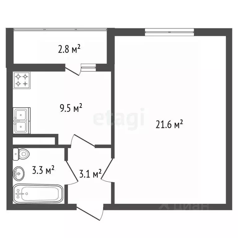 1-к кв. Санкт-Петербург ул. Вадима Шефнера, 14к1 (37.5 м) - Фото 2