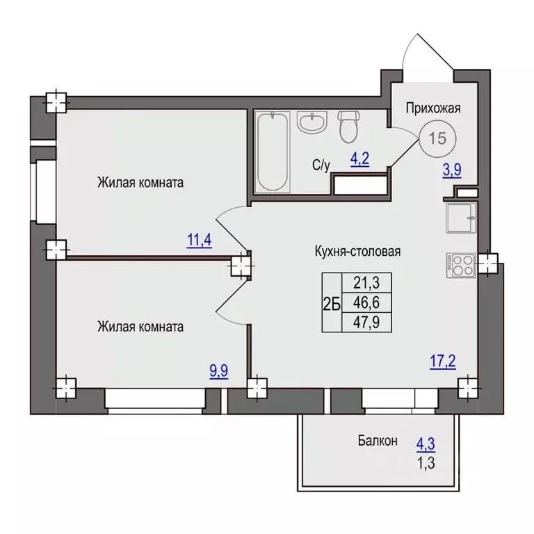 2-к кв. Псковская область, Псковский район, Завеличенская волость, д. ... - Фото 1