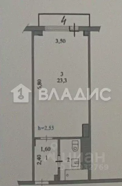 Студия Пензенская область, Пенза ул. 65-летия Победы, 27 (31.7 м) - Фото 2