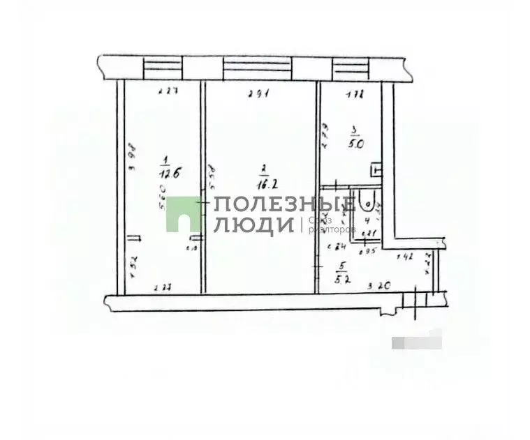 2-к кв. Татарстан, Зеленодольск ул. Мира, 16 (40.1 м) - Фото 1