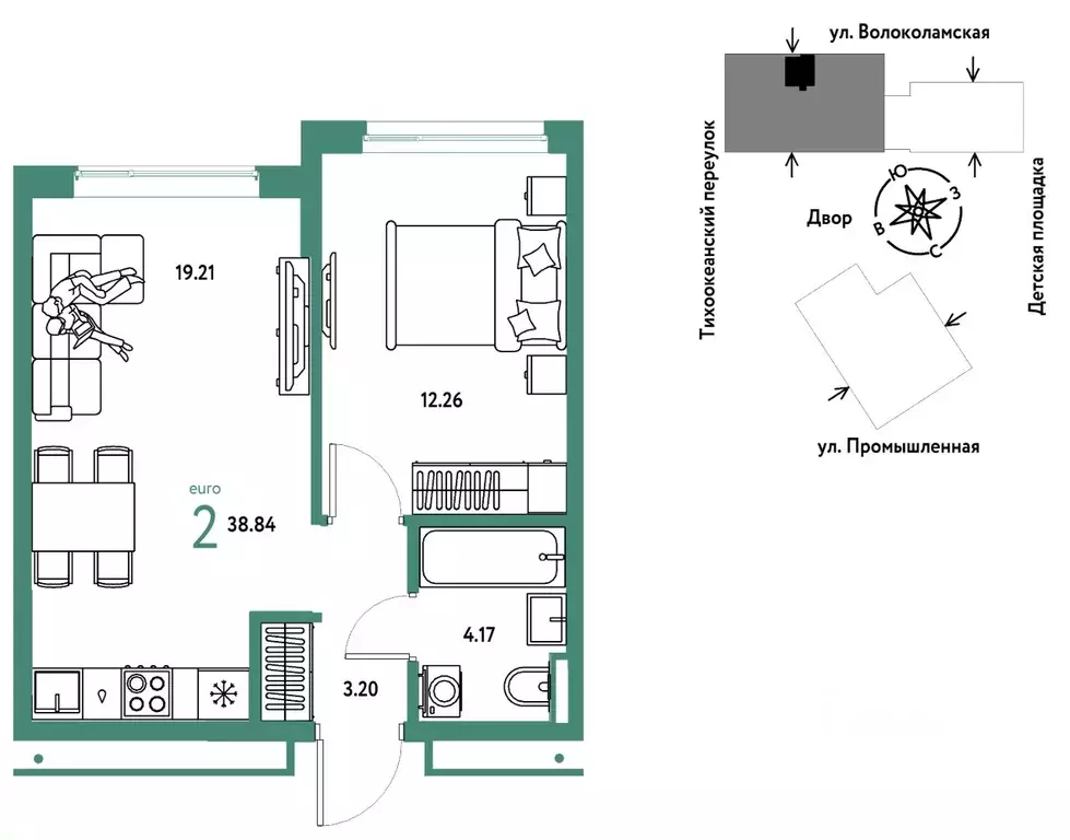2-к кв. Тюменская область, Тюмень ул. Мельникайте, 42к1 (38.84 м) - Фото 0