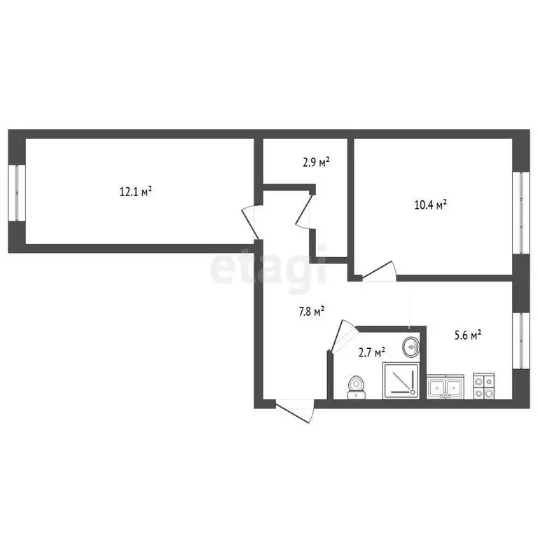 2-комнатная квартира: Архангельск, Троицкий проспект, 157 (41.5 м) - Фото 1