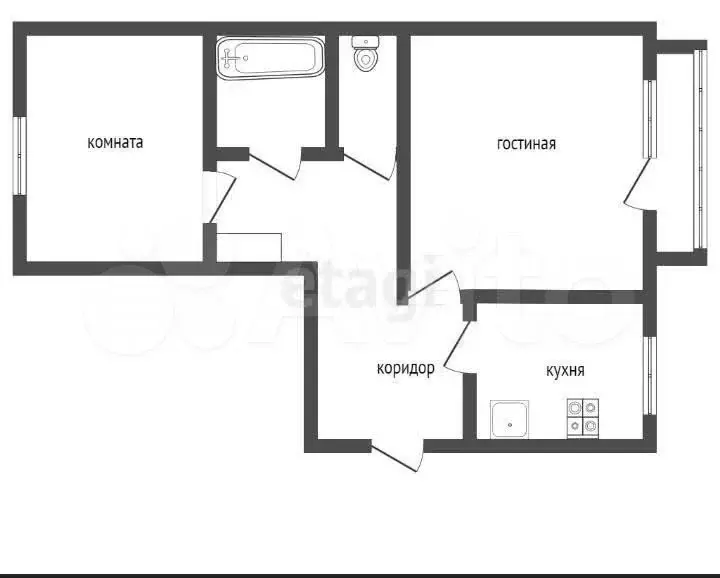 2-к. квартира, 51 м, 5/5 эт. - Фото 0