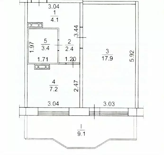 1-к кв. Томская область, Томск ул. Мичурина, 9 (35.0 м) - Фото 2