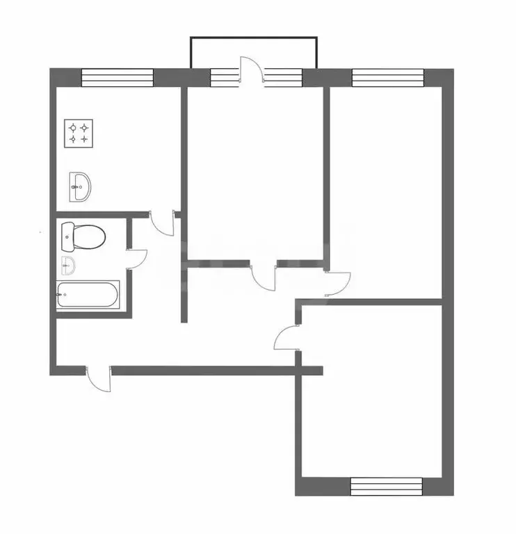 3-комнатная квартира: Сатка, Пролетарская улица, 10 (80 м) - Фото 1
