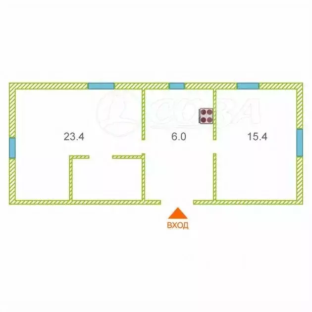 2-к кв. Тюменская область, Тюмень Одесская ул., 20 (38.8 м) - Фото 0