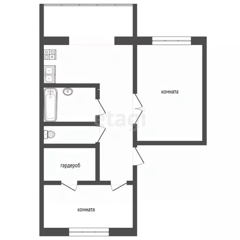 2-к кв. Ханты-Мансийский АО, Нягань 4-й мкр, 10 (61.3 м) - Фото 1