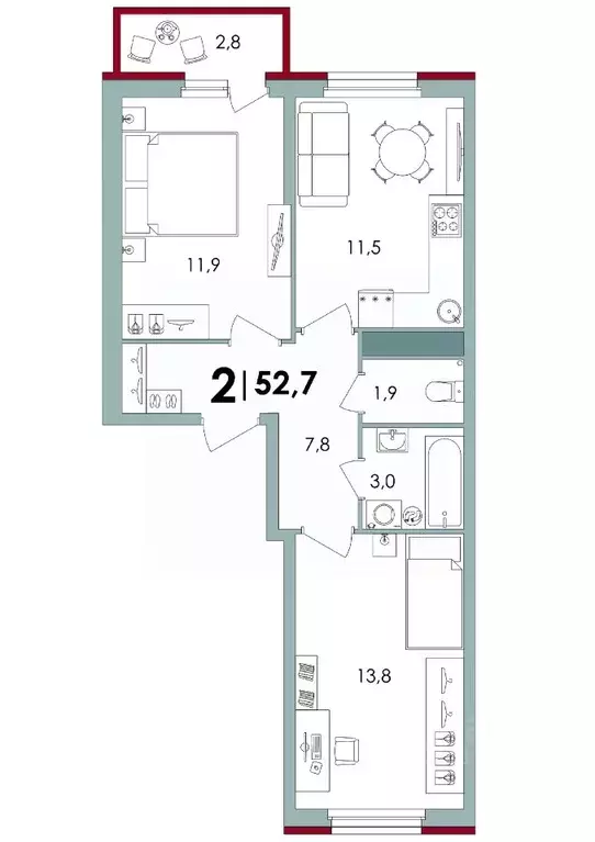 2-к кв. Тверская область, Калининский муниципальный округ, д. Батино ... - Фото 1