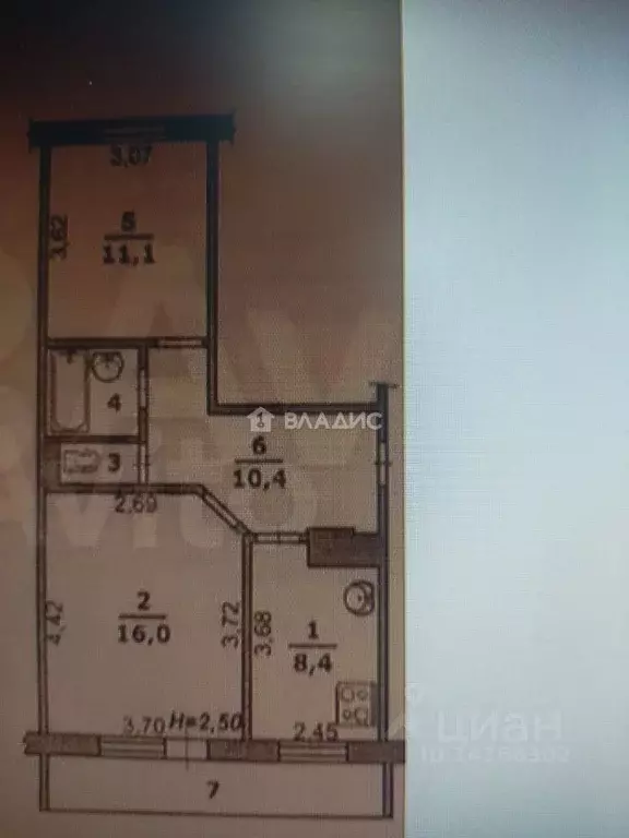 2-к кв. Белгородская область, Белгородский район, Северный городское ... - Фото 2