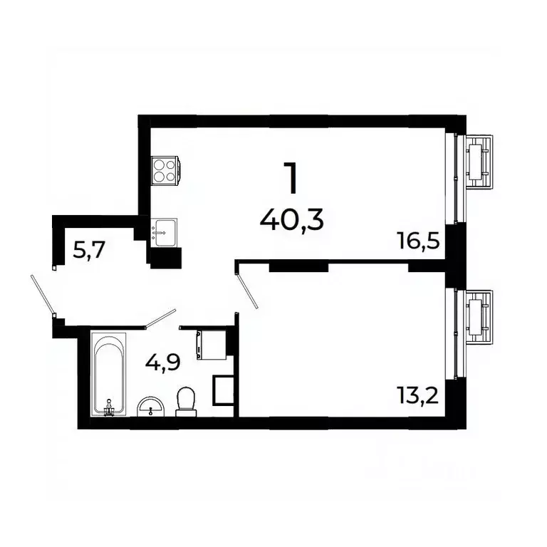 1-к кв. Нижегородская область, Нижний Новгород ул. Коперника, 15 (40.1 ... - Фото 1