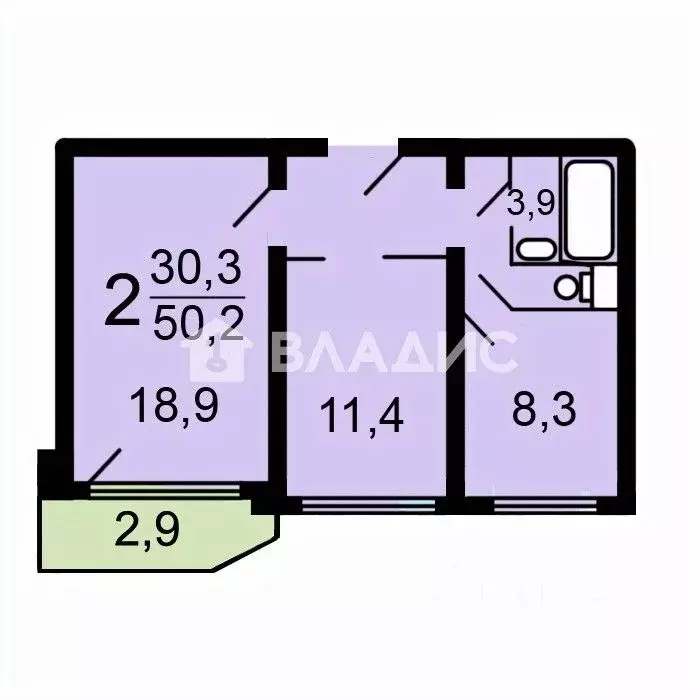 2-к кв. Москва Братеевская ул., 10К4 (50.2 м) - Фото 1