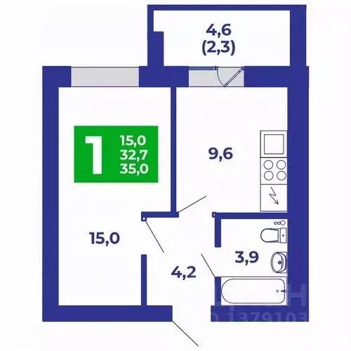 1-к кв. Башкортостан, Стерлитамакский район, Отрадовский сельсовет, с. ... - Фото 1