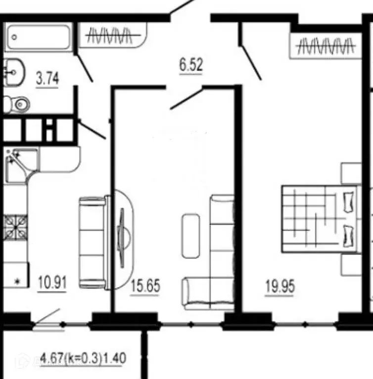 Продаётся 2-к квартира, 58 м - Фото 0