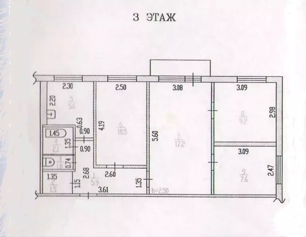 4-к кв. Алтайский край, Барнаул ул. Чкалова, 30 (61.5 м) - Фото 2