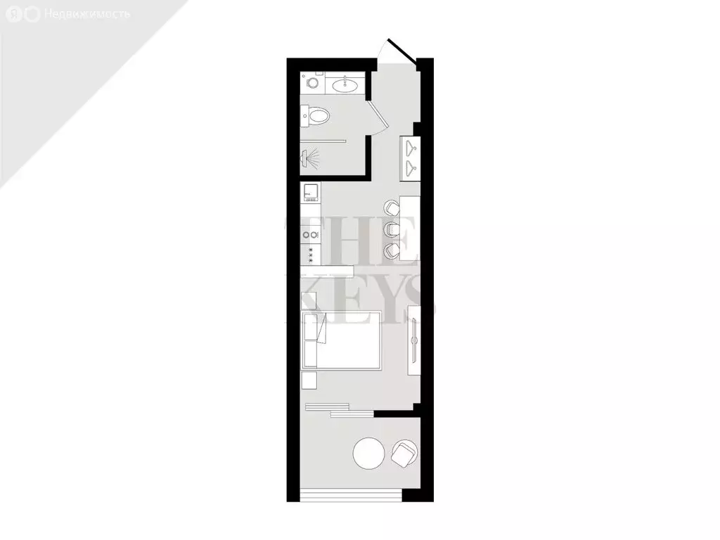 Квартира-студия: Ялта, улица Войкова, 39Ак1 (29.2 м) - Фото 2