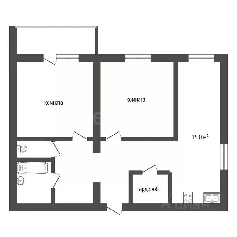 2-к кв. Вологодская область, Вологда ул. Гагарина, 80Ак3 (65.3 м) - Фото 2