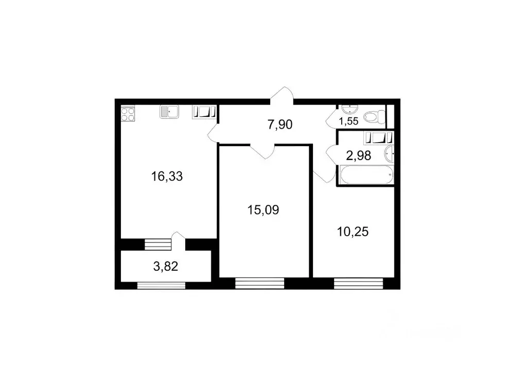 2-к кв. Санкт-Петербург Уральская ул., 21 (56.0 м) - Фото 1