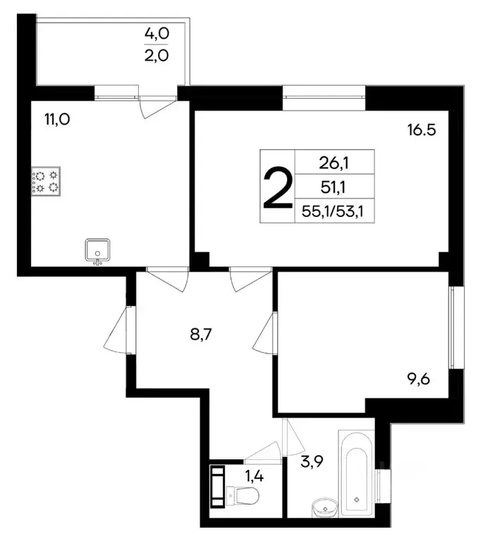 2-к кв. Крым, Симферополь ул. 51-й Армии, 124 (55.1 м) - Фото 0