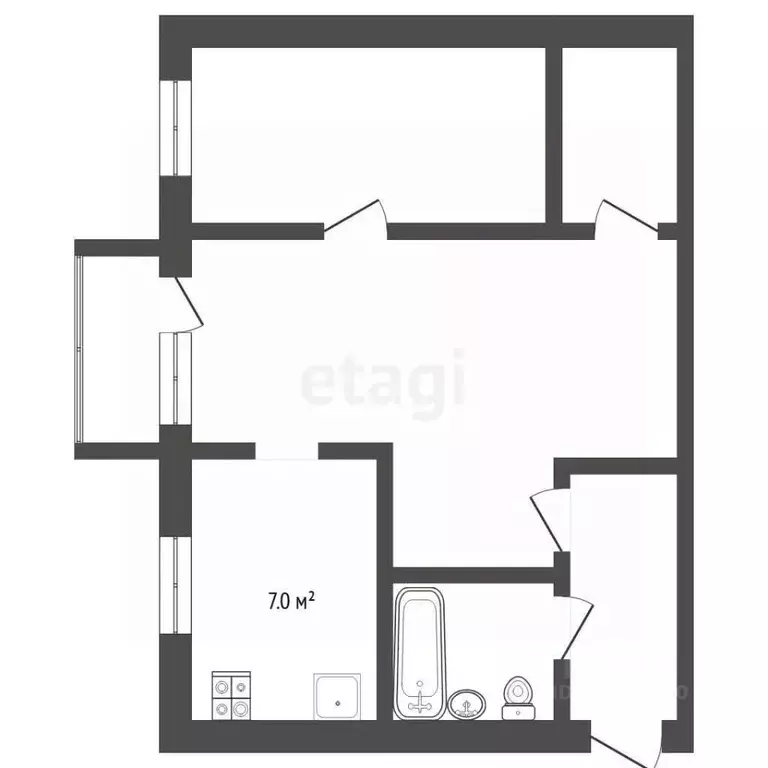 2-к кв. Тюменская область, Тюмень ул. Мельникайте, 109 (43.2 м) - Фото 1