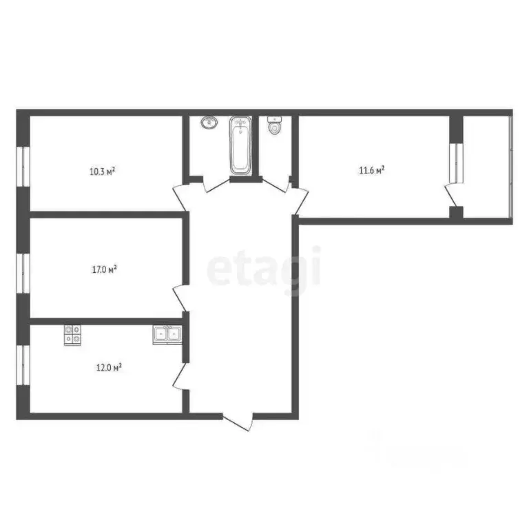 3-к кв. Краснодарский край, Новороссийск ул. Видова, 85 (62.6 м) - Фото 1