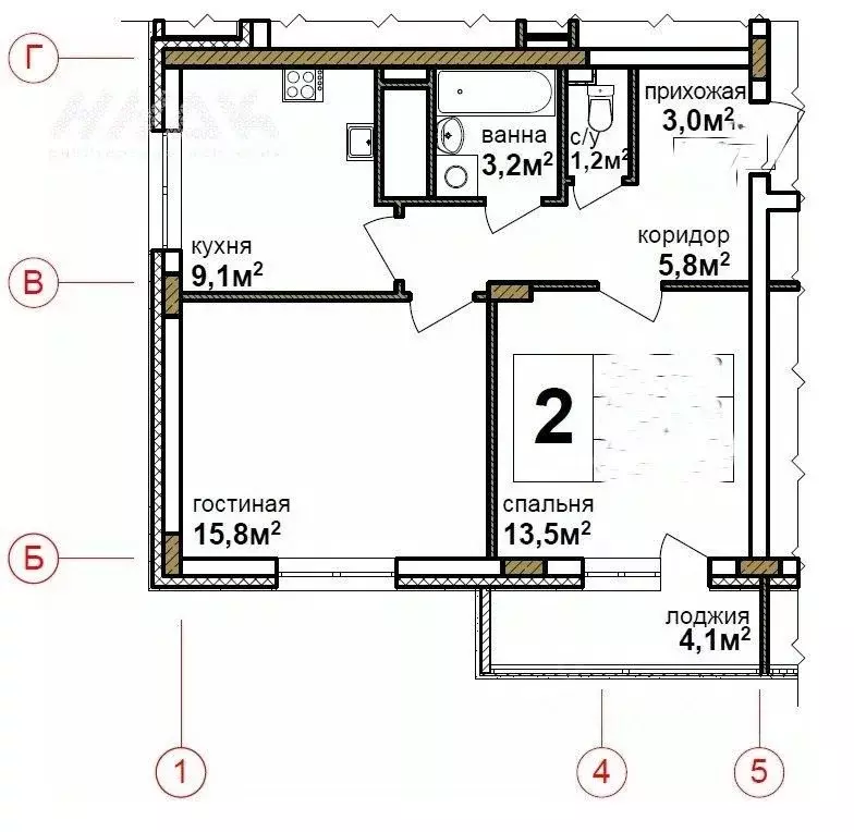 2-к кв. Нижегородская область, Нижний Новгород ул. Владимира Лузянина, ... - Фото 2