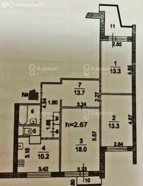 3-комнатная квартира: Люберцы, микрорайон Городок А, улица 3-е ... - Фото 1